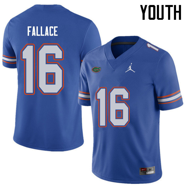 Jordan Brand Youth #16 Brian Fallace Florida Gators College Football Jerseys Sale-Royal - Click Image to Close